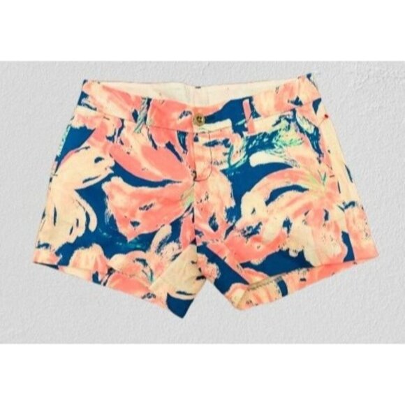 Lilly Pulitzer Callahan Shorts Size 4 Pink Tidal Wave - Picture 1 of 6